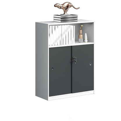 Industrial Style Vertical File Cabinet Wood Filing Cabinet with Locking Storage White-Gray Clearhalo 'Filing Cabinets' 'filling_cabinets' 'furn' 'furn_filling_cabinets' 'Furniture' 'Office Furniture' 6525455