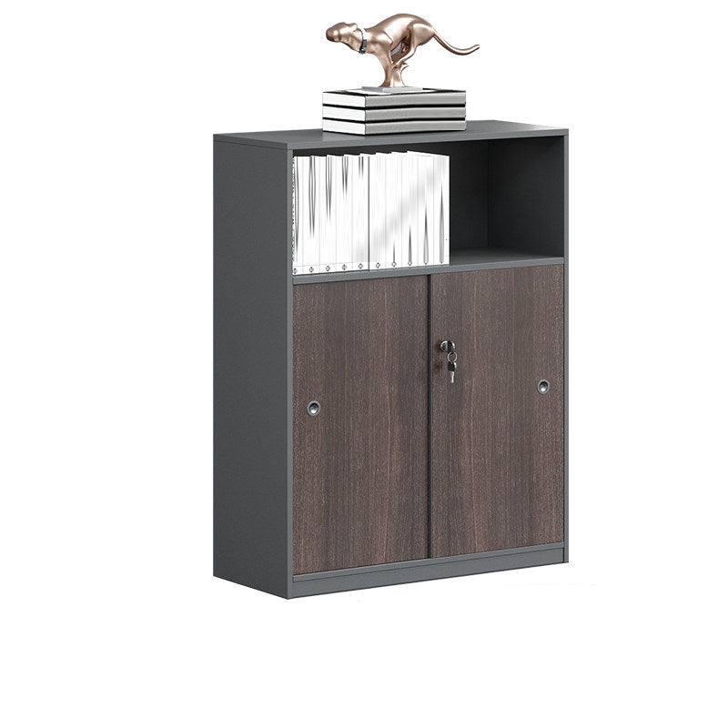 Industrial Style Vertical File Cabinet Wood Filing Cabinet with Locking Storage Nut-Brown Clearhalo 'Filing Cabinets' 'filling_cabinets' 'furn' 'furn_filling_cabinets' 'Furniture' 'Office Furniture' 6525459