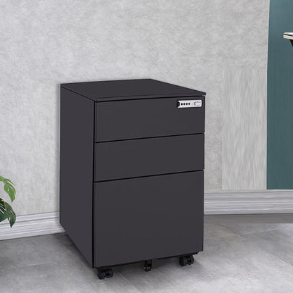 Industrial Metal Cabinet Locking Drawers Filing Cabinet with Wheels Black Side Pulls Clearhalo 'Filing Cabinets' 'filling_cabinets' 'furn' 'furn_filling_cabinets' 'Furniture' 'Office Furniture' 6525492