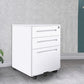 Industrial Metal Cabinet Locking Drawers Filing Cabinet with Wheels White Straight Clearhalo 'Filing Cabinets' 'filling_cabinets' 'furn' 'furn_filling_cabinets' 'Furniture' 'Office Furniture' 6525493