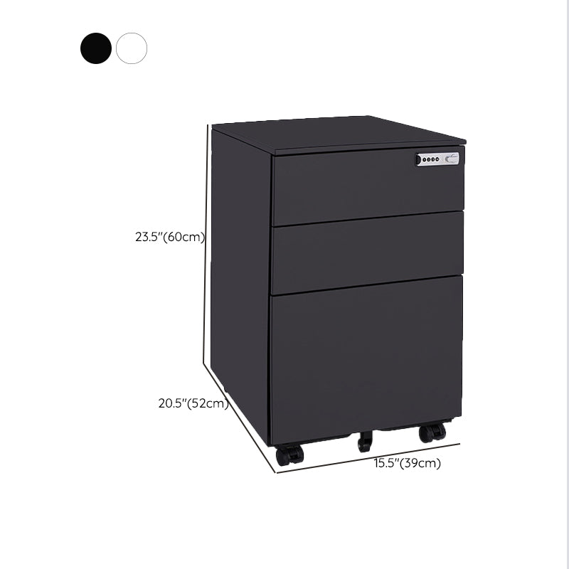 Industrial Metal Cabinet Locking Drawers Filing Cabinet with Wheels Clearhalo 'Filing Cabinets' 'filling_cabinets' 'furn' 'furn_filling_cabinets' 'Furniture' 'Office Furniture' 6525501
