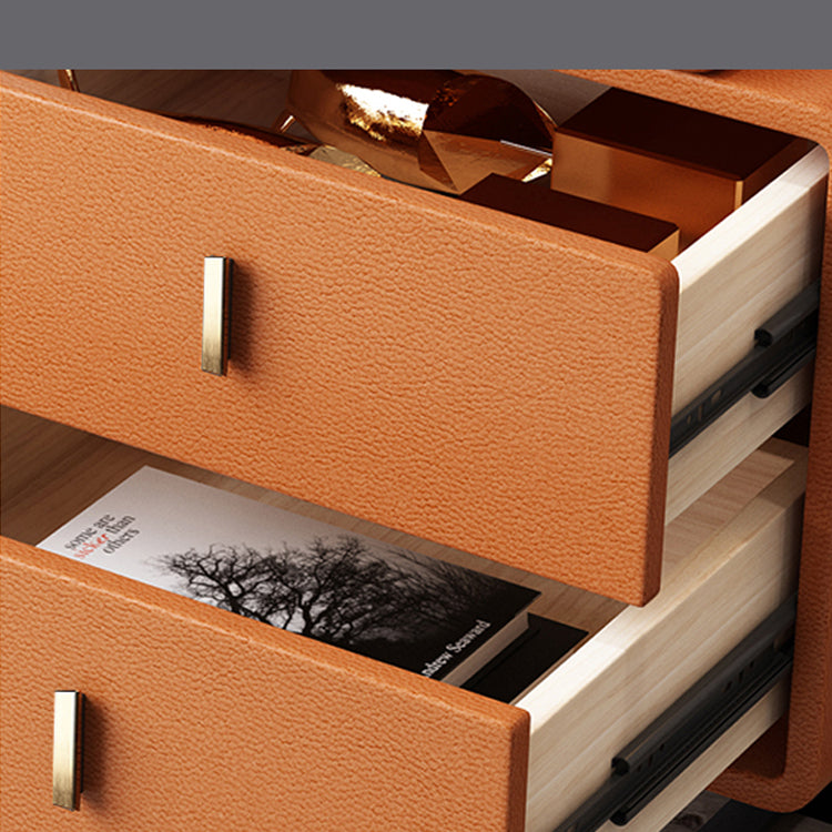 Tavolo da toeletta per vanità in legno di trucco in pelle con 2 cassetti di stoccaggio