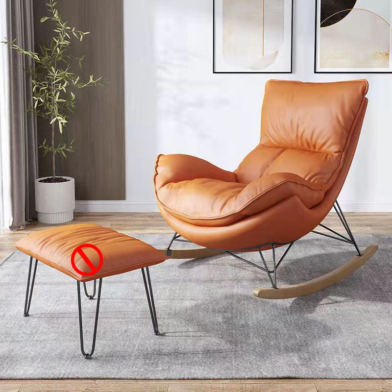 Balcony and Bedroom Rocker Chair Modern Minimalist Lazy Chair Rocking Chair Orange Clearhalo 'Chairs & Seating' 'furn' 'furn_rocking_chairs' 'Furniture' 'Living Room Furniture' 'Rocking Chairs' 'rocking_chairs' 6525578