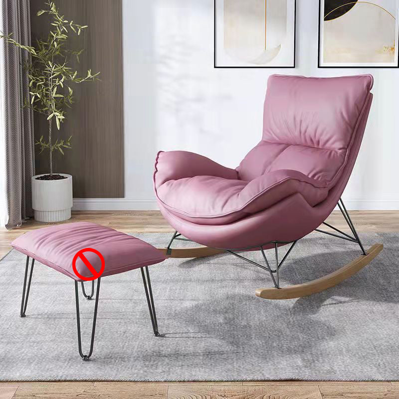 Balcony and Bedroom Rocker Chair Modern Minimalist Lazy Chair Rocking Chair Pink Clearhalo 'Chairs & Seating' 'furn' 'furn_rocking_chairs' 'Furniture' 'Living Room Furniture' 'Rocking Chairs' 'rocking_chairs' 6525582