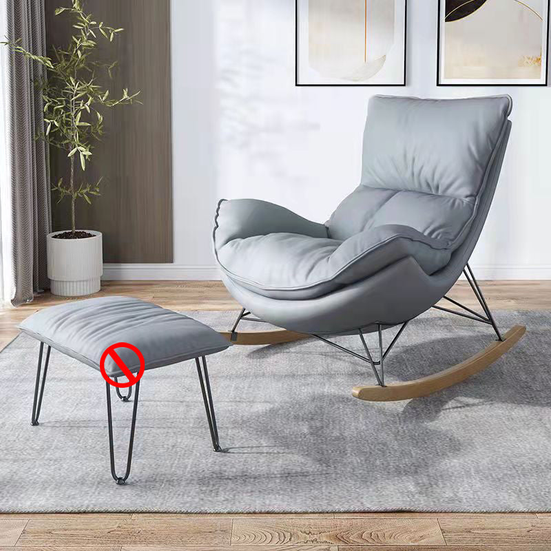 Balcony and Bedroom Rocker Chair Modern Minimalist Lazy Chair Rocking Chair Beige Clearhalo 'Chairs & Seating' 'furn' 'furn_rocking_chairs' 'Furniture' 'Living Room Furniture' 'Rocking Chairs' 'rocking_chairs' 6525584