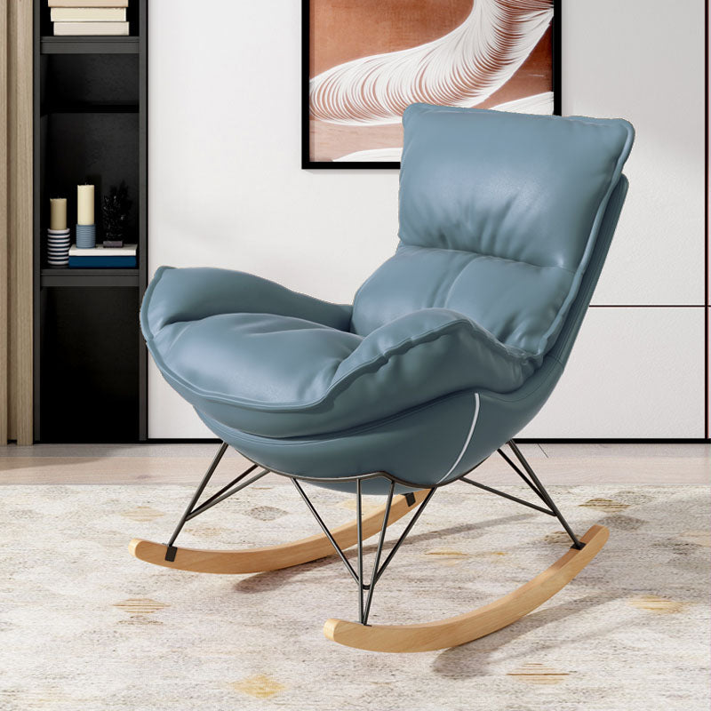 Luxury Leisure Home Rocker Chair Waterproof Chair for Living Room Rocking Chair Blue Clearhalo 'Chairs & Seating' 'furn' 'furn_rocking_chairs' 'Furniture' 'Living Room Furniture' 'Rocking Chairs' 'rocking_chairs' 6525615