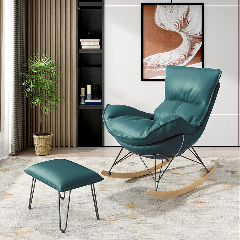 Luxury Leisure Home Rocker Chair Waterproof Chair for Living Room Rocking Chair with Ottomans Green Clearhalo 'Chairs & Seating' 'furn' 'furn_rocking_chairs' 'Furniture' 'Living Room Furniture' 'Rocking Chairs' 'rocking_chairs' 6525618