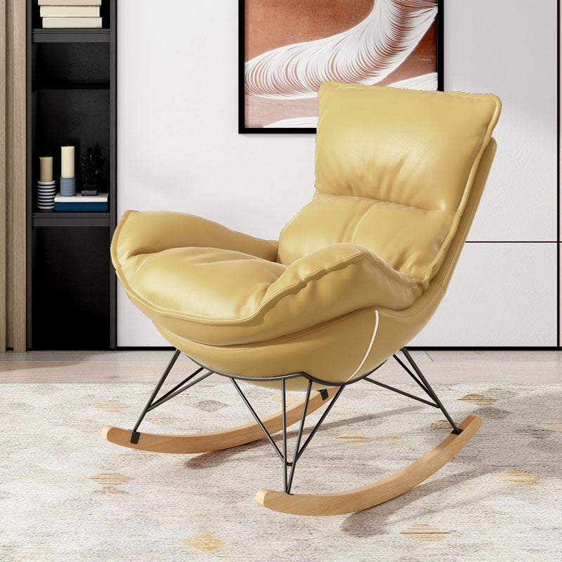 Luxury Leisure Home Rocker Chair Waterproof Chair for Living Room Rocking Chair Yellow Clearhalo 'Chairs & Seating' 'furn' 'furn_rocking_chairs' 'Furniture' 'Living Room Furniture' 'Rocking Chairs' 'rocking_chairs' 6525619