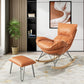 Luxury Leisure Home Rocker Chair Waterproof Chair for Living Room Rocking Chair with Ottomans Orange Clearhalo 'Chairs & Seating' 'furn' 'furn_rocking_chairs' 'Furniture' 'Living Room Furniture' 'Rocking Chairs' 'rocking_chairs' 6525621