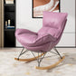 Luxury Leisure Home Rocker Chair Waterproof Chair for Living Room Rocking Chair Pink Clearhalo 'Chairs & Seating' 'furn' 'furn_rocking_chairs' 'Furniture' 'Living Room Furniture' 'Rocking Chairs' 'rocking_chairs' 6525628