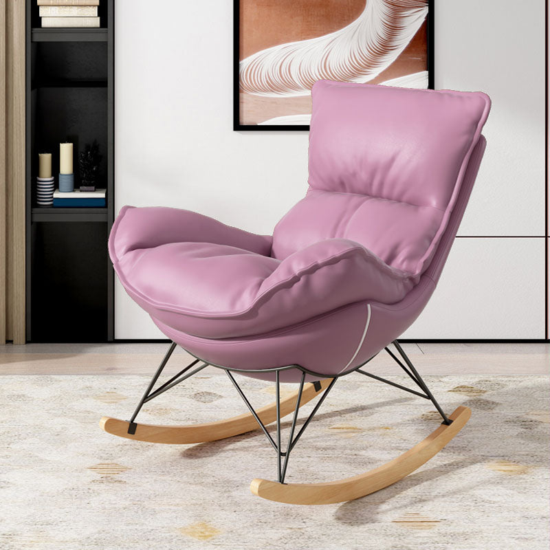 Luxury Leisure Home Rocker Chair Waterproof Chair for Living Room Rocking Chair Pink Clearhalo 'Chairs & Seating' 'furn' 'furn_rocking_chairs' 'Furniture' 'Living Room Furniture' 'Rocking Chairs' 'rocking_chairs' 6525628