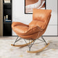 Luxury Leisure Home Rocker Chair Waterproof Chair for Living Room Rocking Chair Orange Clearhalo 'Chairs & Seating' 'furn' 'furn_rocking_chairs' 'Furniture' 'Living Room Furniture' 'Rocking Chairs' 'rocking_chairs' 6525635