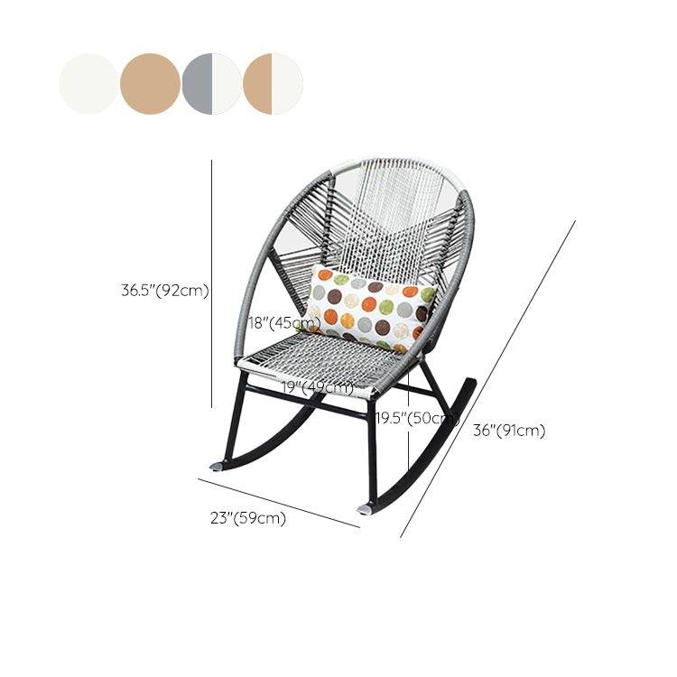 Contemporary Rocking Chair Wicker Spindle Backrest Metal Chair Legs Porch Rocking Chair Clearhalo 'Chairs & Seating' 'furn' 'furn_rocking_chairs' 'Furniture' 'Living Room Furniture' 'Rocking Chairs' 'rocking_chairs' 6525814