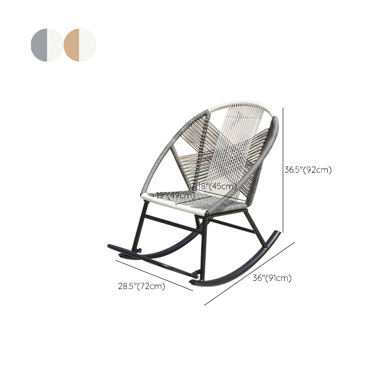 Contemporary Rocking Chair Wicker Spindle Backrest Metal Chair Legs Porch Rocking Chair Clearhalo 'Chairs & Seating' 'furn' 'furn_rocking_chairs' 'Furniture' 'Living Room Furniture' 'Rocking Chairs' 'rocking_chairs' 6525815