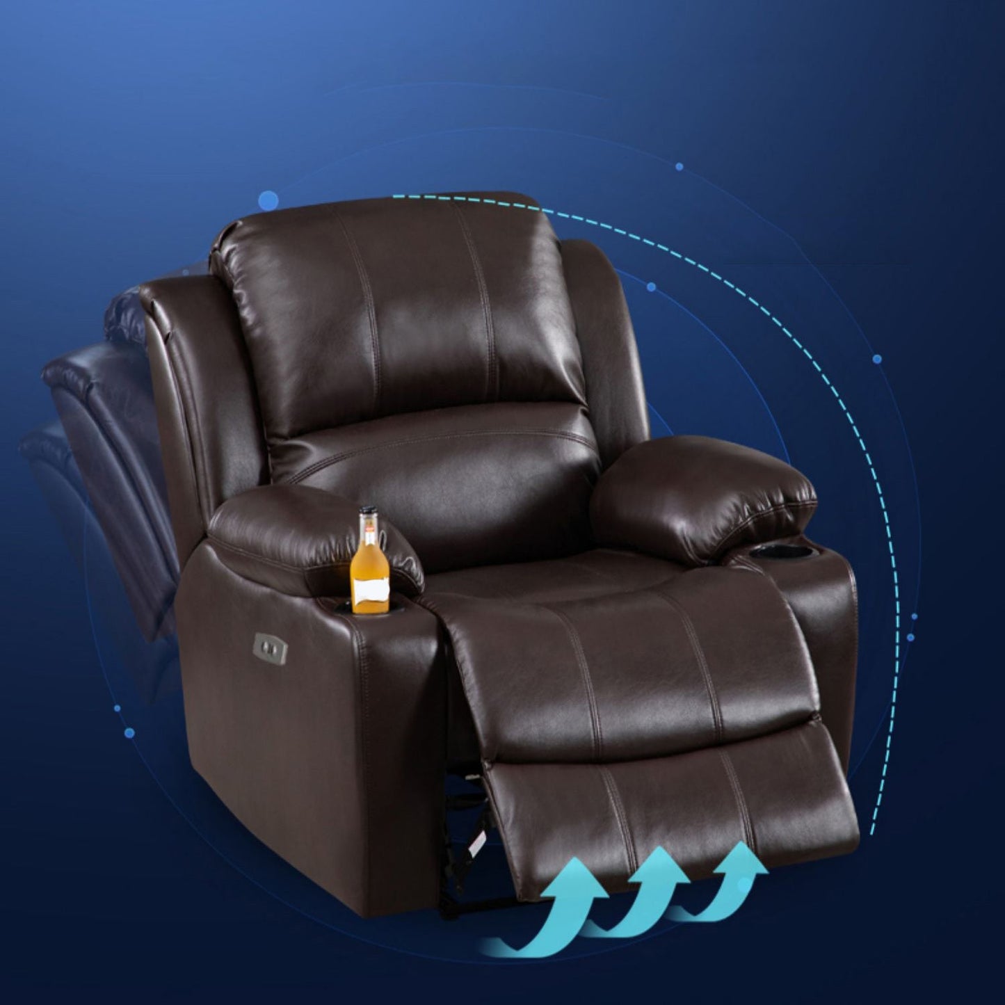 Solid Color Recliner Modern Home Theater Single Home Theater Recliner Clearhalo 'Chairs & Seating' 'furn' 'furn_recliners' 'Furniture' 'Living Room Furniture' 'Recliners' 6529197
