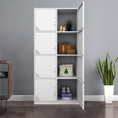 Hinged Wardrobe Cabinet with Mirror Contemporary Steel Wardrobe Armoire 8 Clearhalo 'Armoires & Wardrobes' 'armoires_wardrobes' 'Bedroom Furniture' 'furn' 'furn_armoires_wardrobes' 'Furniture' 6529325