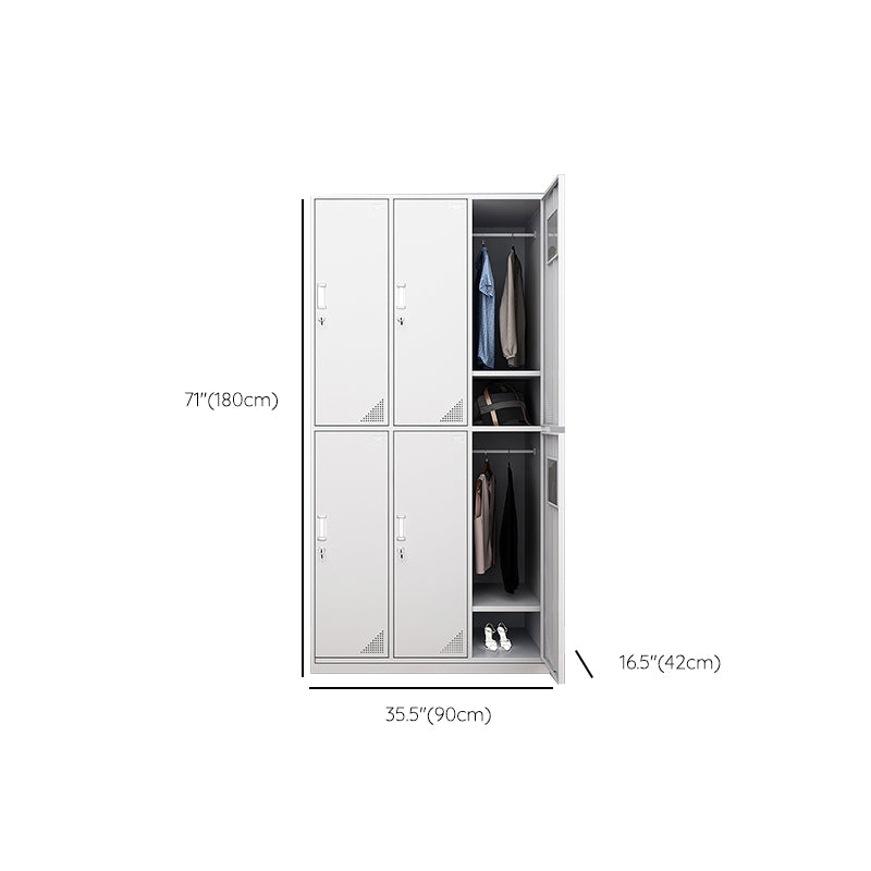 Hinged Wardrobe Cabinet with Mirror Contemporary Steel Wardrobe Armoire Clearhalo 'Armoires & Wardrobes' 'armoires_wardrobes' 'Bedroom Furniture' 'furn' 'furn_armoires_wardrobes' 'Furniture' 6529334