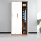 Hinged Wardrobe Armoire with Garment Rod Steel Wardrobe Cabinet