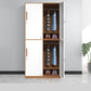Hinged Wardrobe Armoire with Garment Rod Steel Wardrobe Cabinet