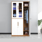 Hinged Wardrobe Armoire with Garment Rod Steel Wardrobe Cabinet
