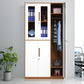 Hinged Wardrobe Armoire with Garment Rod Steel Wardrobe Cabinet