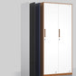 Hinged Wardrobe Armoire with Garment Rod Steel Wardrobe Cabinet