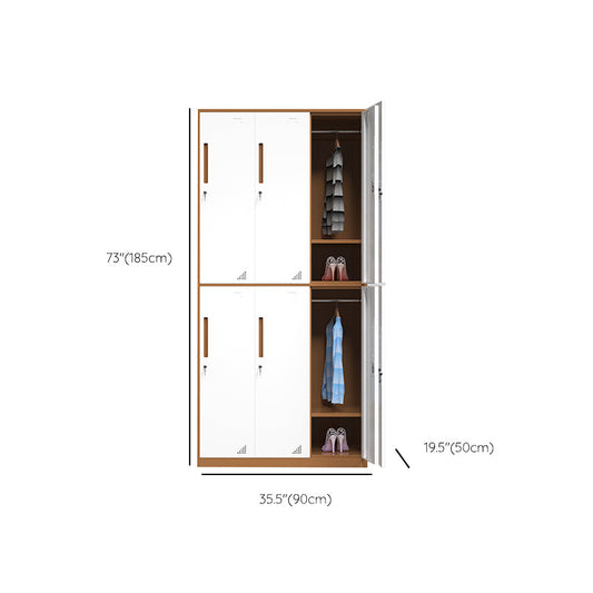 Hinged Wardrobe Armoire with Garment Rod Steel Wardrobe Cabinet