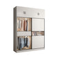 White Colour Wooden Wardrobe Cloth Rod Included Wardrobe Closet with Sliding Doors Armories & Top Cabinet Clearhalo 'Armoires & Wardrobes' 'armoires_wardrobes' 'Bedroom Furniture' 'furn' 'furn_armoires_wardrobes' 'Furniture' 6529358