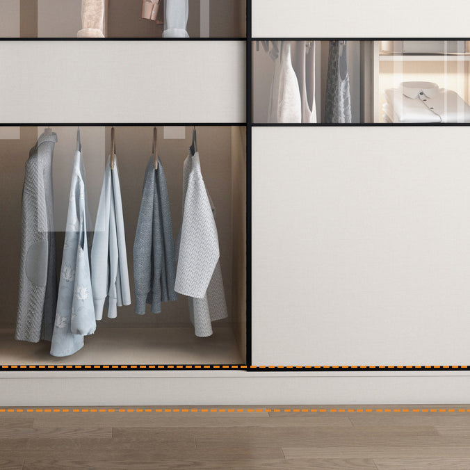 White Colour Wooden Wardrobe Cloth Rod Included Wardrobe Closet with Sliding Doors Clearhalo 'Armoires & Wardrobes' 'armoires_wardrobes' 'Bedroom Furniture' 'furn' 'furn_armoires_wardrobes' 'Furniture' 6529371