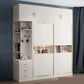 White Colour Wooden Wardrobe Modern Cloth Rod Included Wardrobe Closet