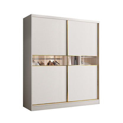 White Colour Wooden Wardrobe Modern Cloth Rod Included Wardrobe Closet