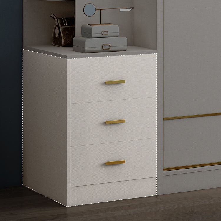 White Colour Wooden Wardrobe Modern Cloth Rod Included Wardrobe Closet