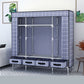 Matte Finish Wardrobe for Home Modern Style Storage Cabinet with Metal Frame
