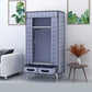 Matte Finish Wardrobe for Home Modern Style Storage Cabinet with Metal Frame