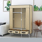 Matte Finish Wardrobe for Home Modern Style Storage Cabinet with Metal Frame