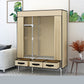 Matte Finish Wardrobe for Home Modern Style Storage Cabinet with Metal Frame