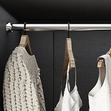 Modern Style Glass Wardrobe Black Colour Wardrobe Closet with Sliding Door