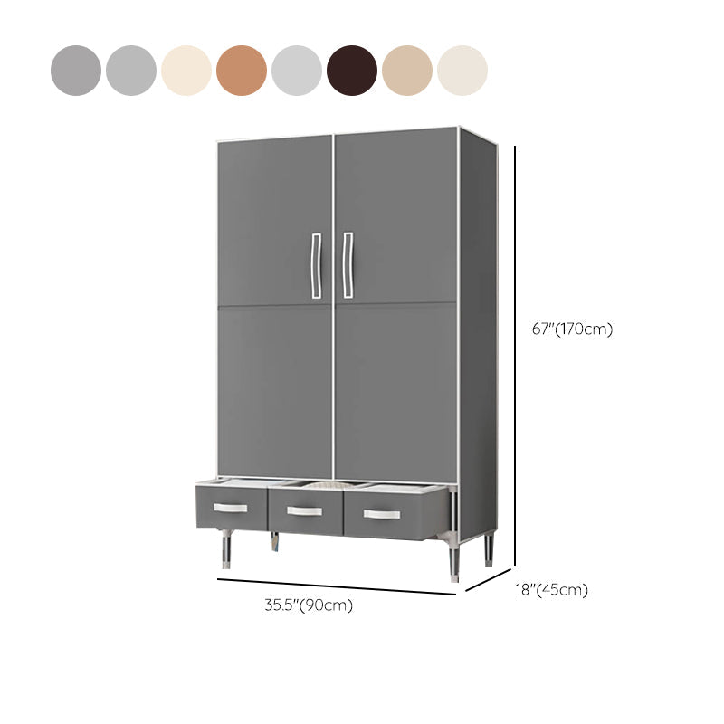Armadio in metallo contemporaneo per mobile per finitura opaca con le gambe