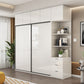 White Colour Wooden Wardrobe Cloth Rod Included Wardrobe Closet with Shelves Clearhalo 'Armoires & Wardrobes' 'armoires_wardrobes' 'Bedroom Furniture' 'furn' 'furn_armoires_wardrobes' 'Furniture' 6529533