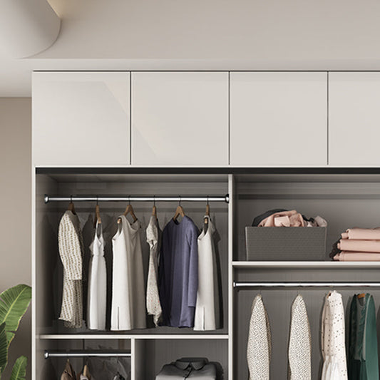 White Colour Wooden Wardrobe Cloth Rod Included Wardrobe Closet with Shelves Clearhalo 'Armoires & Wardrobes' 'armoires_wardrobes' 'Bedroom Furniture' 'furn' 'furn_armoires_wardrobes' 'Furniture' 6529535