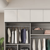 White Colour Wooden Wardrobe Cloth Rod Included Wardrobe Closet with Shelves Clearhalo 'Armoires & Wardrobes' 'armoires_wardrobes' 'Bedroom Furniture' 'furn' 'furn_armoires_wardrobes' 'Furniture' 6529535