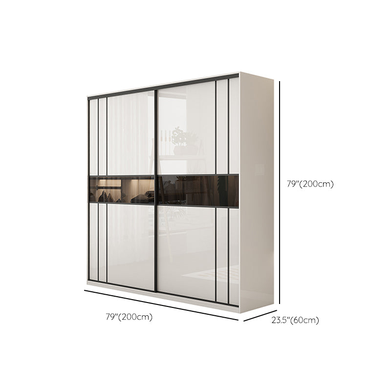 White Colour Wooden Wardrobe Cloth Rod Included Wardrobe Closet with Shelves Clearhalo 'Armoires & Wardrobes' 'armoires_wardrobes' 'Bedroom Furniture' 'furn' 'furn_armoires_wardrobes' 'Furniture' 6529543
