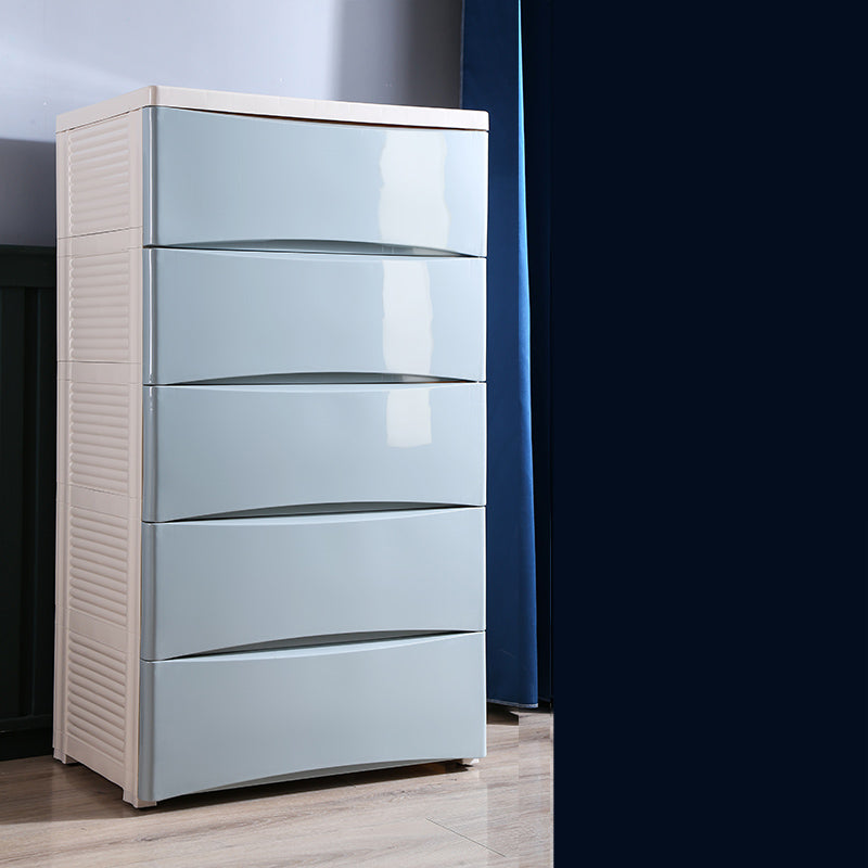 Plastic Polished Finish Storage Cabinet Contemporary Cabinet with Drawers