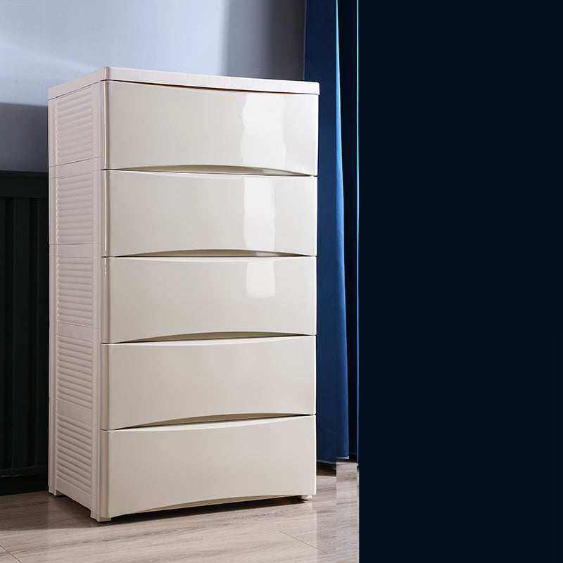 Plastic Polished Finish Storage Cabinet Contemporary Cabinet with Drawers