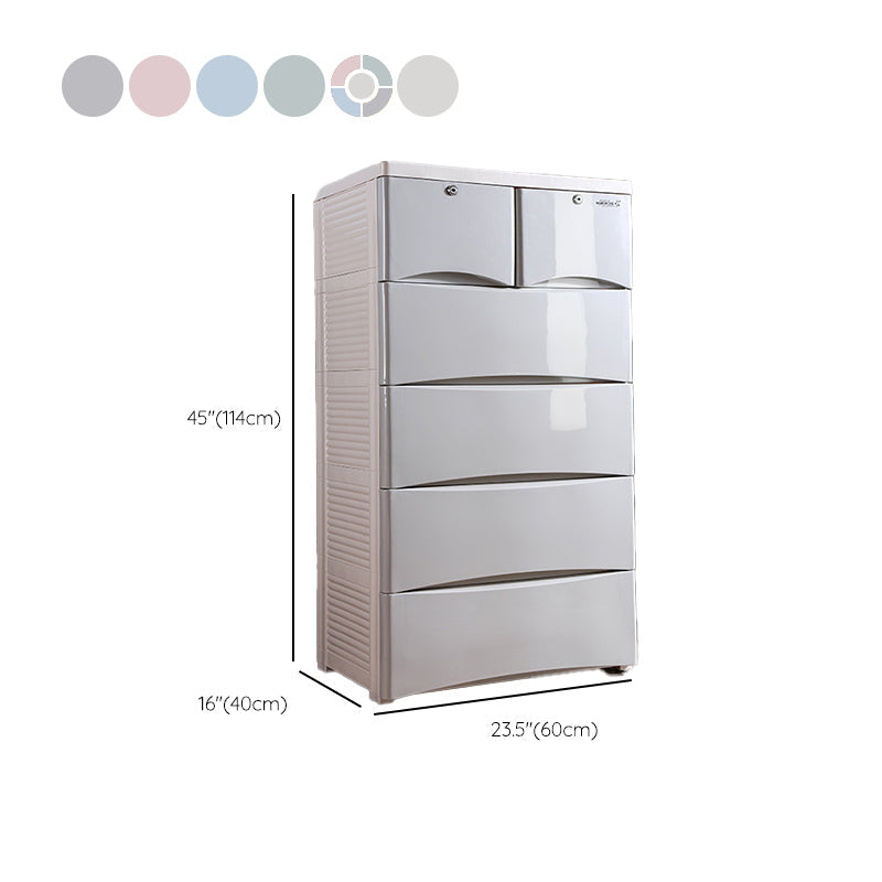 Plastic Polished Finish Storage Cabinet Contemporary Cabinet with Drawers