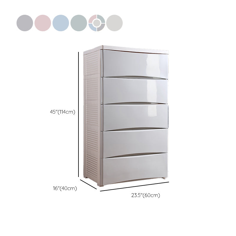 Plastic Polished Finish Storage Cabinet Contemporary Cabinet with Drawers