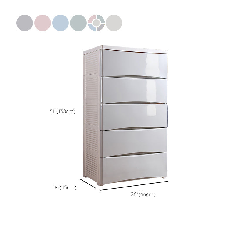Plastic Polished Finish Storage Cabinet Contemporary Cabinet with Drawers