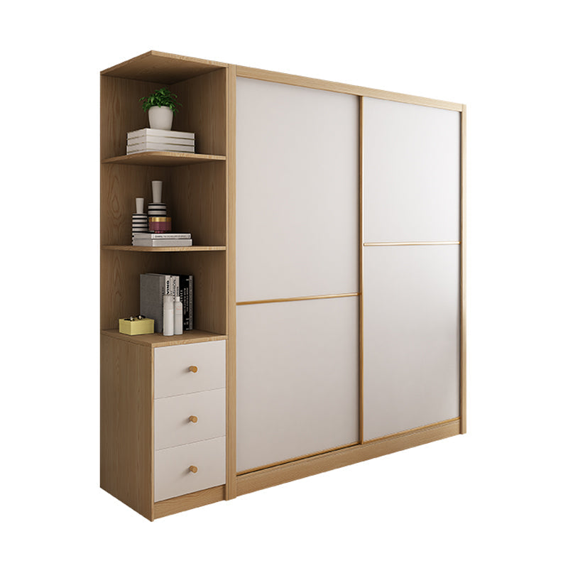 Couche de tissu moderne en bois contemporain inclus le placard de garde-robe pour chambre à coucher