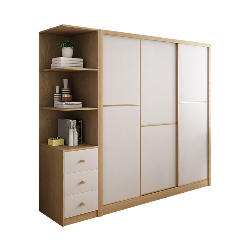 Couche de tissu moderne en bois contemporain inclus le placard de garde-robe pour chambre à coucher