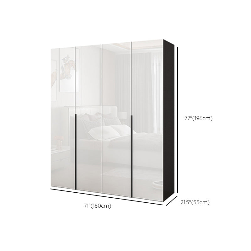 White Colour Wooden Wardrobe Cloth Rod Included Wardrobe Closet with Drawer